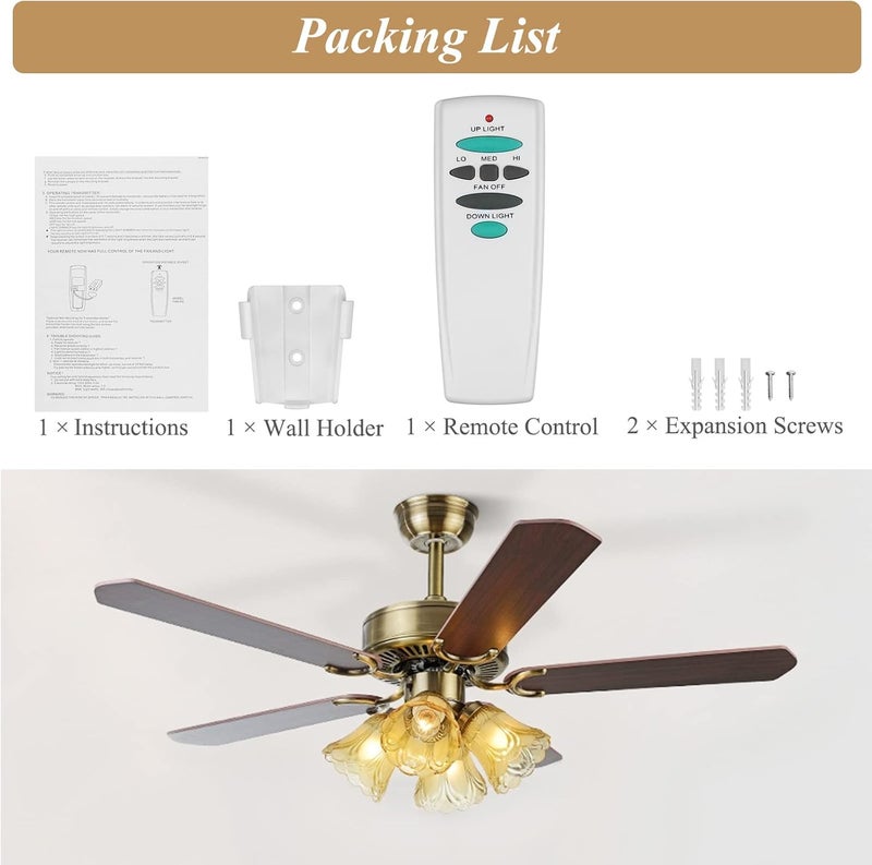Prichor UC7078T Remote for Ceiling Fan with Up Down Light, Replacement for Hampton Bay Harbor Breeze Hunter, Compatible with UC7078T UC7067RC CHQ7078T L3H2010FANHD Fan-HD6 FAN-28R, Dimmable - Image 5